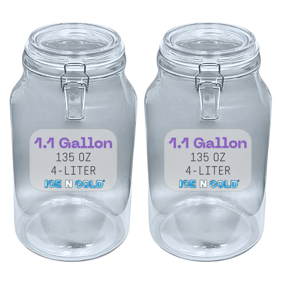Airtight Glass Storage Jars with Clamp Lid – Food Storage Containers with Rubber Gasket Seal – Pantry & Kitchen Canisters for Dry Goods, Coffee, Sugar, Pasta – 0.4L to 4L Sizes Jay's Import & Export