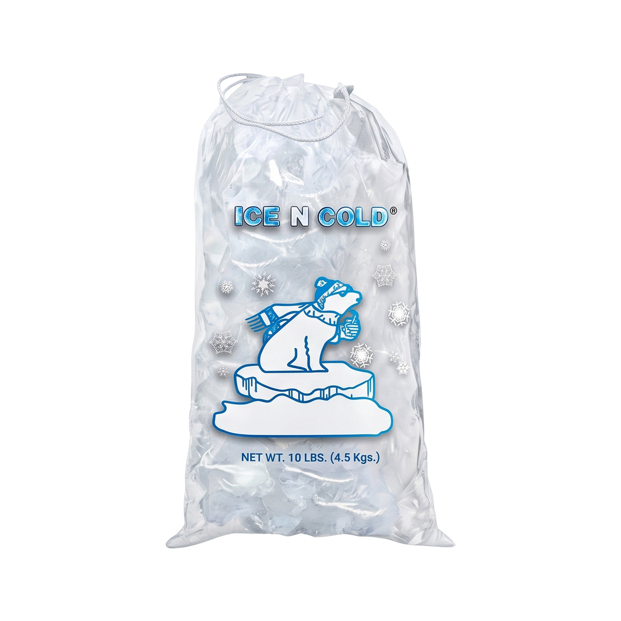 10lb Ice Bags with Cotton String 41 Micron Commercial & Food Grade LDPE, BPA-Free, Freezer Safe Plastic, 11" x 19" Bolsas Hielo, Bolsas Para Hielo, Ice Cube Machine Storage Bag (10 lb) ICE N COLD®