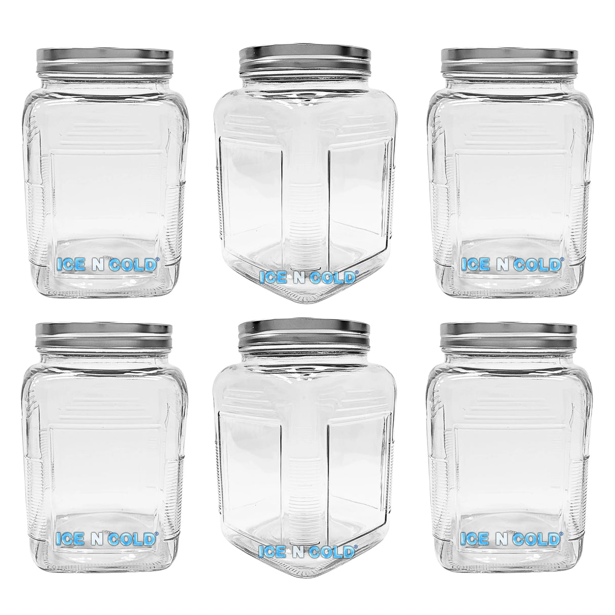 3-Liter Glass Storage Jar – 0.79 Gallon, 101 Oz, with Brushed Aluminum Lid ICE N COLD®
