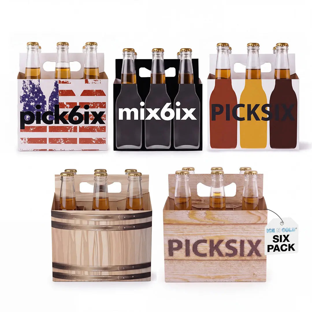 6pk Variety Pack Cardboard Carrier (Variety Pack) 12oz Bottles & Cans | Made In USA ICE N COLD®