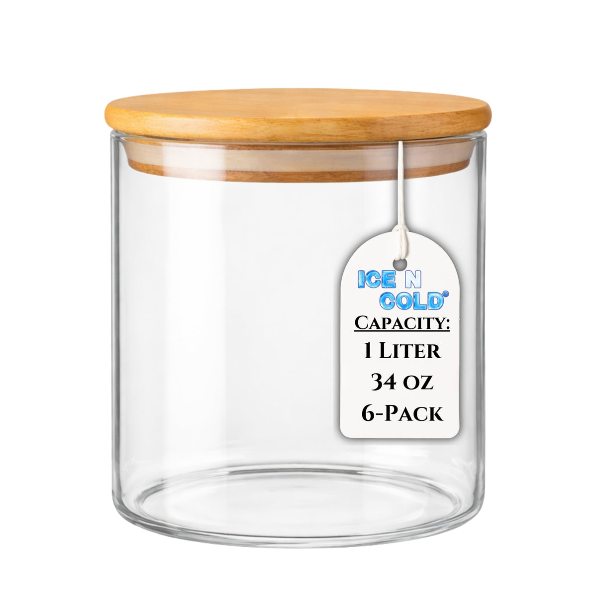 Borosilicate Glass Storage Canisters with Bamboo Lids - Airtight Pantry Jars for Flour, Sugar, Rice, Pasta, Coffee & Candles - Clear Kitchen Containers
