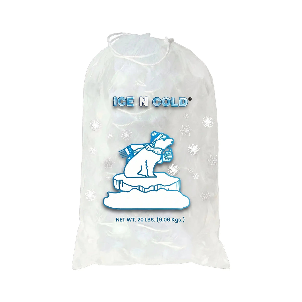 ICE N COLD® 20lb Ice Bags with Drawstring Closure | 50 mic Thickness | Portable Storage and Freezer Keeper ICE N COLD®