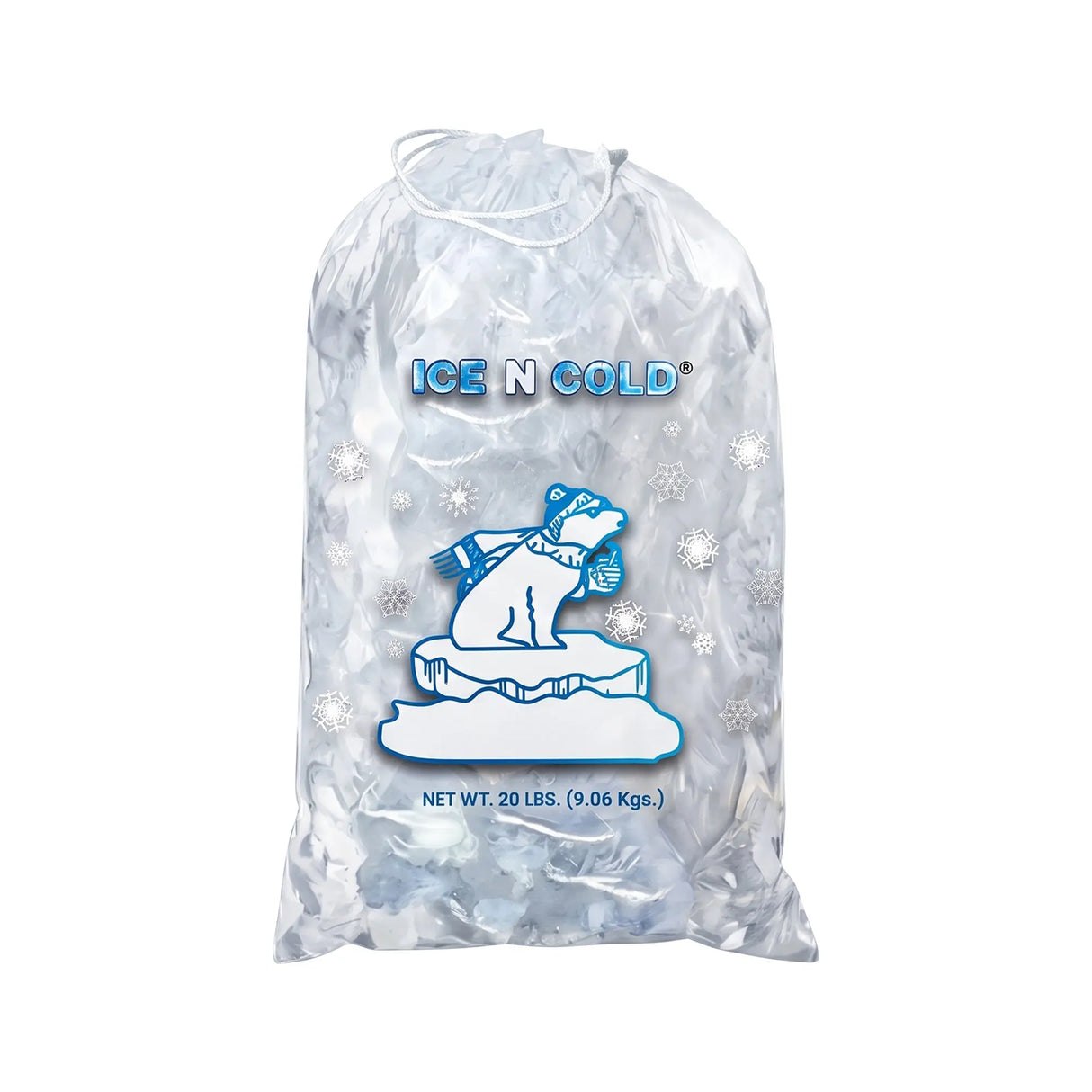 20lb Ice Bags with Cotton String 50 Micron Commercial & Food Grade LDPE, BPA-Free, Freezer Safe Plastic, 15" x 22" Bolsas Hielo, Bolsas Para Hielo, Ice Cube Machine Storage Bag (20 lb) ICE N COLD®