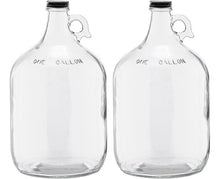 Load image into Gallery viewer, 1 Gallon (128 oz) Clear Glass Jug With 38mm Black Polyseal Lid & Cap Multiple Quantities