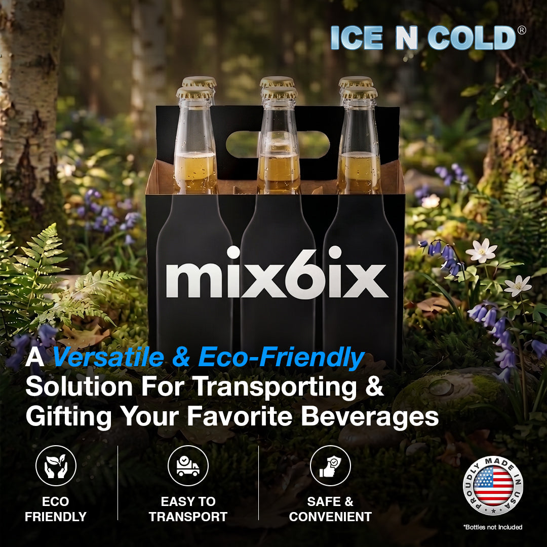 6pk Variety Pack Cardboard Carrier (Variety Pack) 12oz Bottles & Cans | Made In USA ICE N COLD®