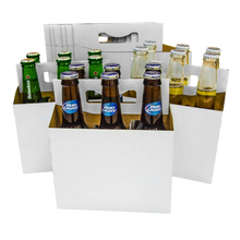 Load image into Gallery viewer, Cardboard Carrier | White Cardboard 12oz Bottle Carrier | 6 Pack