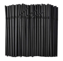 Load image into Gallery viewer, Plastic Straws, Paper Wrapped - 7 3/4" - Black, Bendable (3,000 Straws)