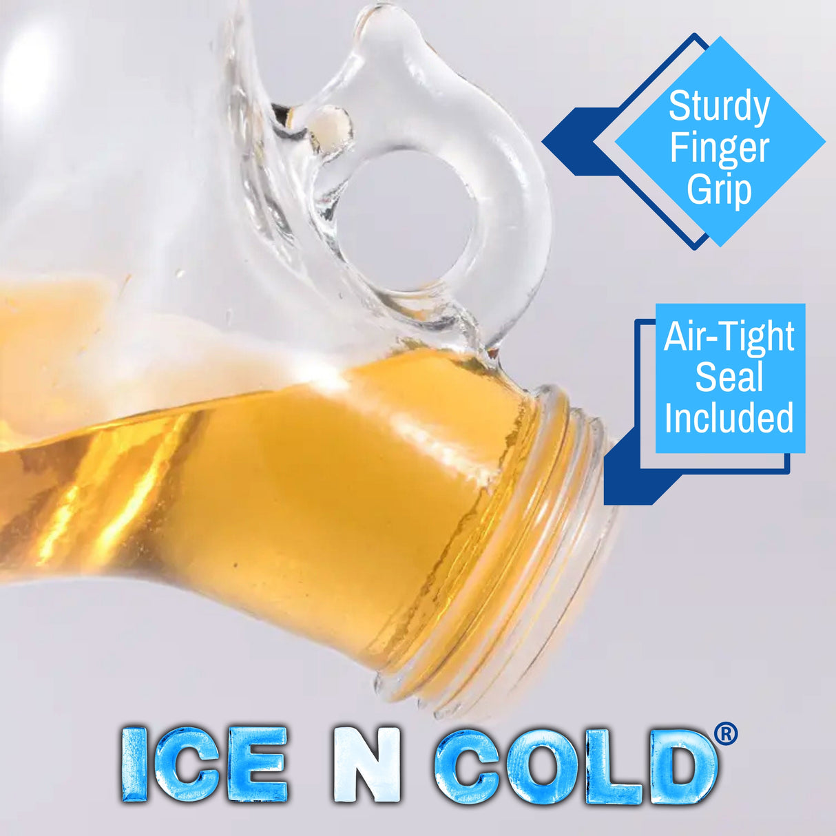 1 Gallon (128oz) Glass Fermenting Jug with Handle, Black Polyseal Lid & Cap