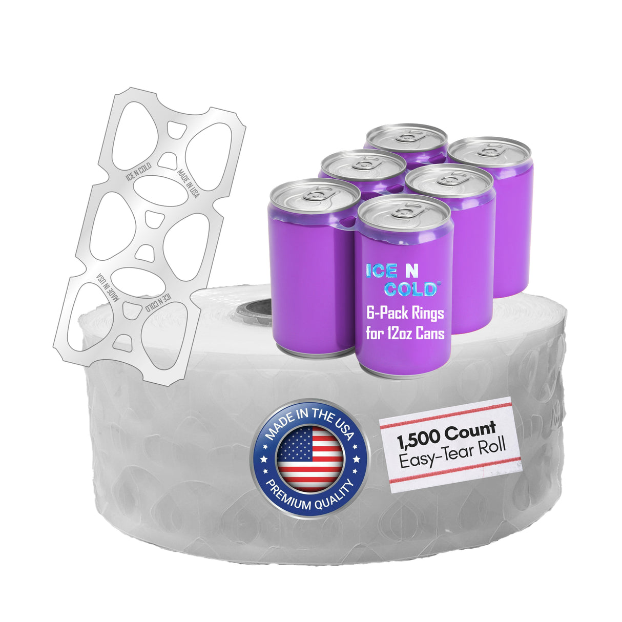 ICE N COLD® Perforated Six Pack Rings | 1500ct Roll
