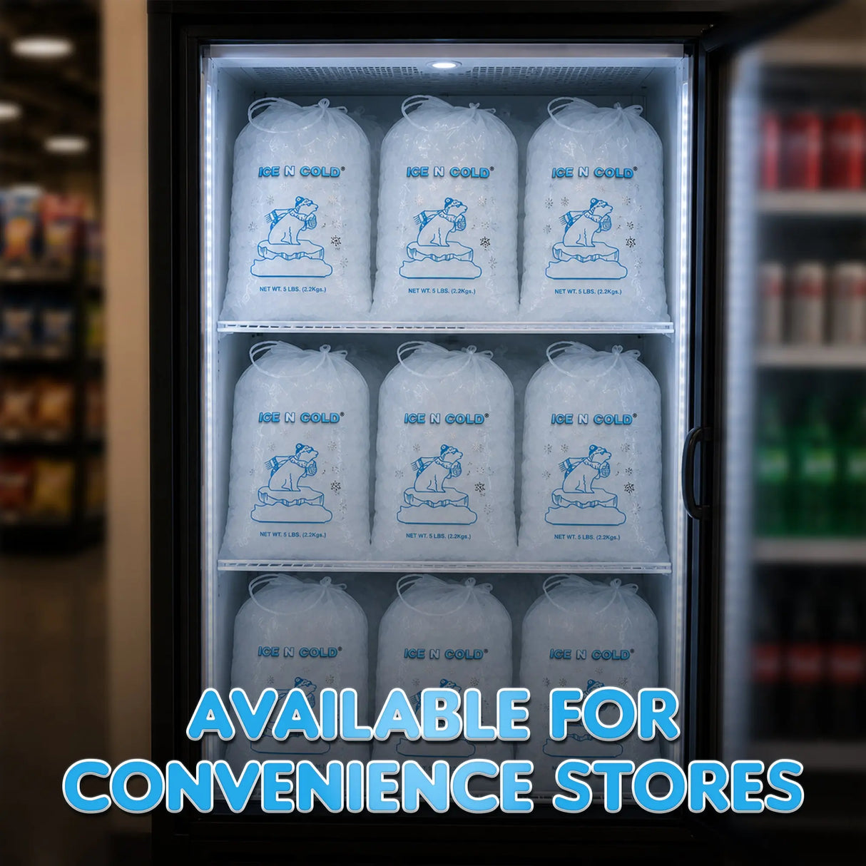 ICE N COLD® 5lb Ice Bags with Drawstring Closure | 37 mic Thickness | Portable Storage and Freezer Keeper ICE N COLD®