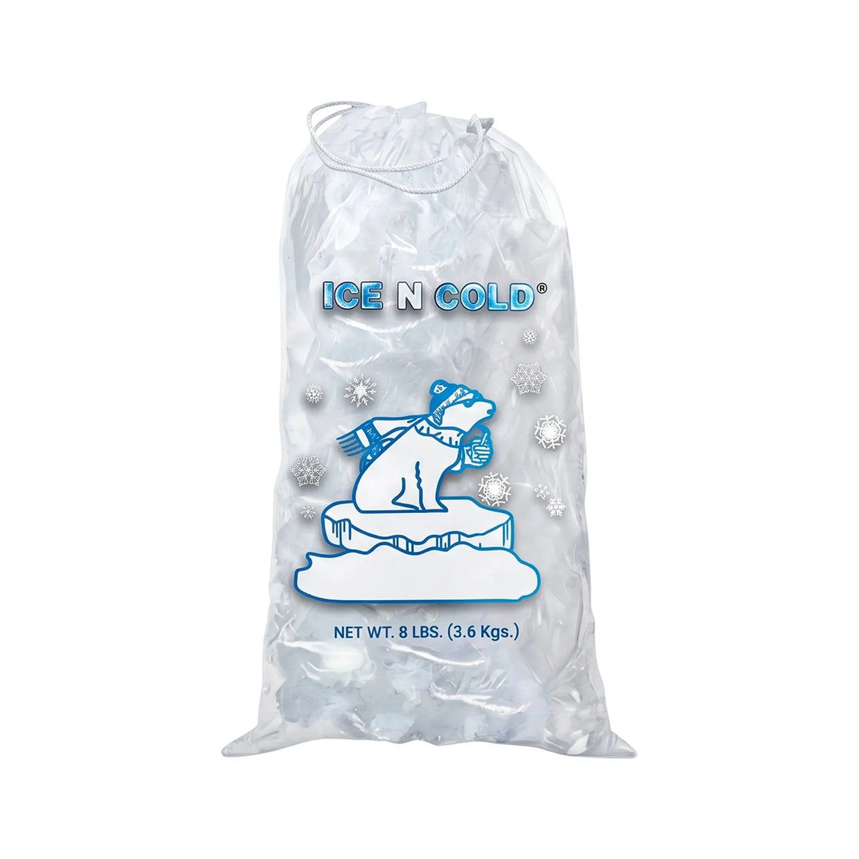 8lb Ice Bags with Cotton String 37 Micron Commercial & Food Grade LDPE, BPA-Free, Freezer Safe Plastic, 11" x 18" Bolsas Hielo, Bolsas Para Hielo, Ice Cube Machine Storage Bag (8 lb) ICE N COLD®