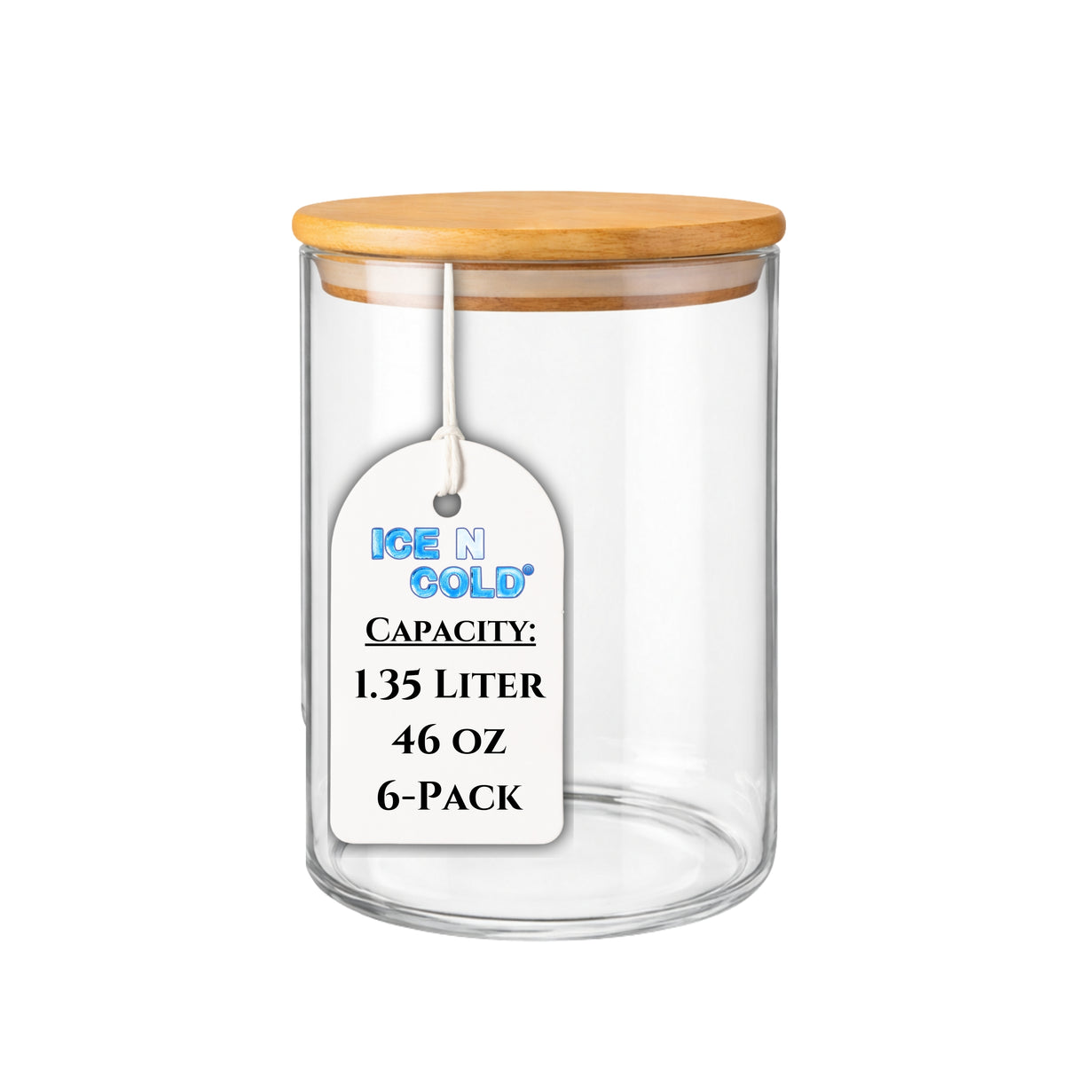 Borosilicate Glass Storage Canisters with Bamboo Lids - Airtight Pantry Jars for Flour, Sugar, Rice, Pasta, Coffee & Candles - Clear Kitchen Containers