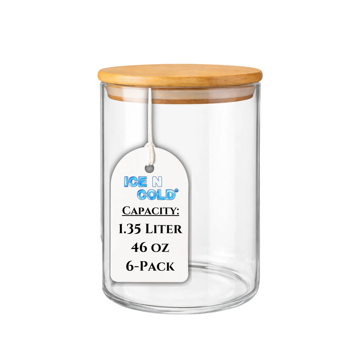 Borosilicate Glass Storage Canisters with Bamboo Lids - Airtight Pantry Jars for Flour, Sugar, Rice, Pasta, Coffee & Candles - Clear Kitchen Containers ICE N COLDĀ®
