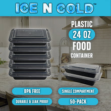 Load image into Gallery viewer, Take Out Containers with Lid - Rectangle - 24oz (50-Pack)