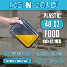 Load image into Gallery viewer, Take Out Containers with Lid - Rectangle - 48oz (50-Pack)