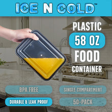 Load image into Gallery viewer, Take Out Containers with Lid - Rectangle - 58oz (50-Pack)