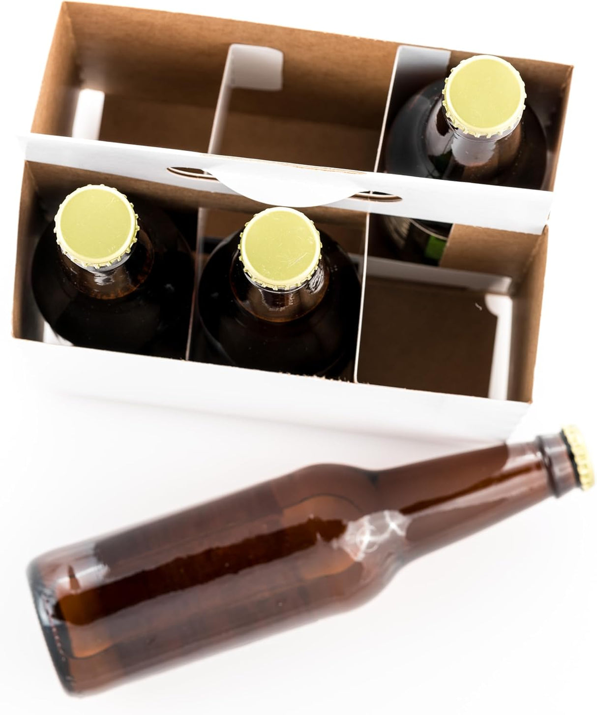 6pk Cardboard Bottle Holder White| Fits 12-16oz bottles