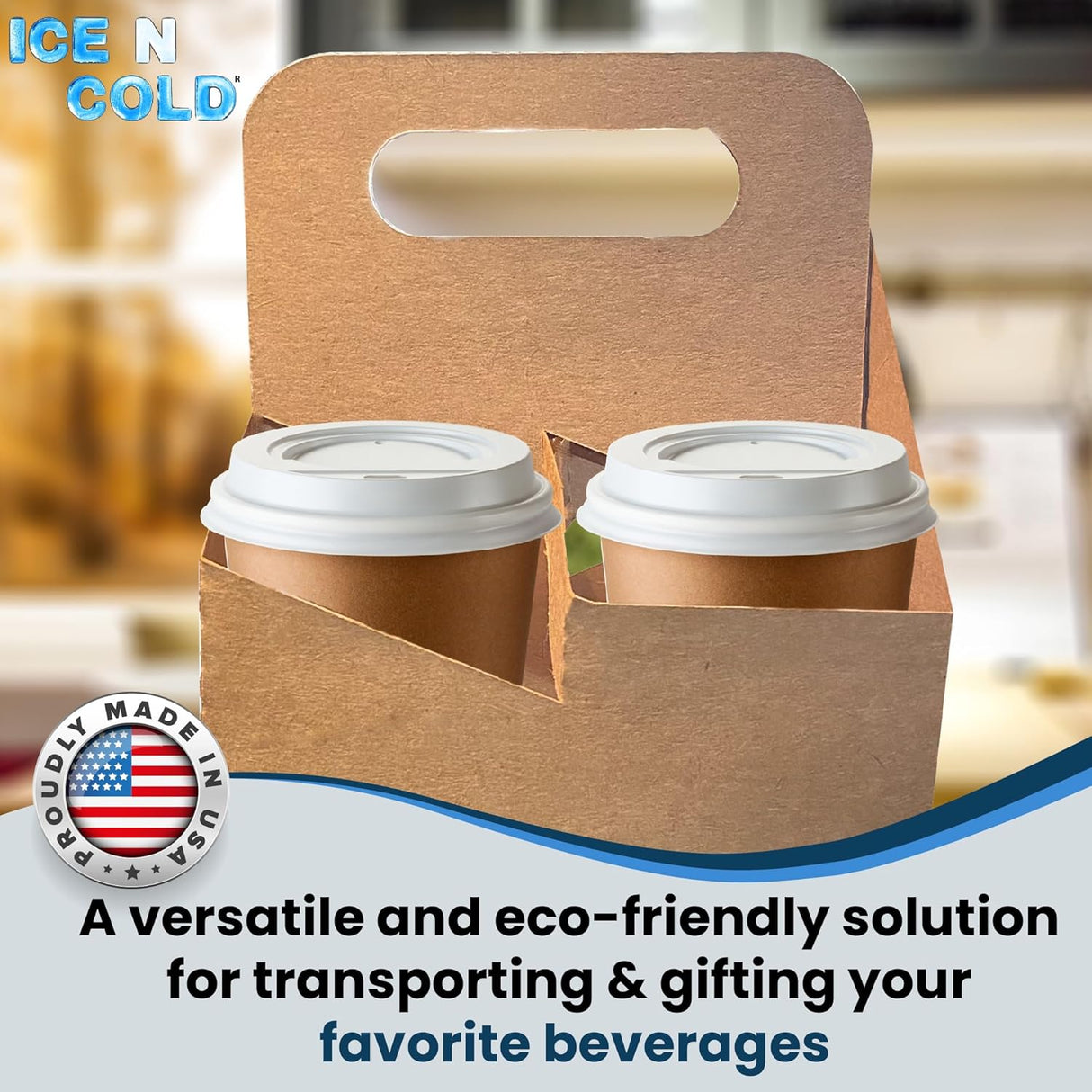 4 Bottle Kraft Cardboard Carrier | 750ml Wine/Liquor Bottle Carrier or 22oz Wine/Beer Bottle Carrier | 4 Pack