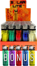 Load image into Gallery viewer, Solar Lite® Clear Lighters | 50ct | Bonus Free 5-Pack lighters Included with Every 50pk Purchase.
