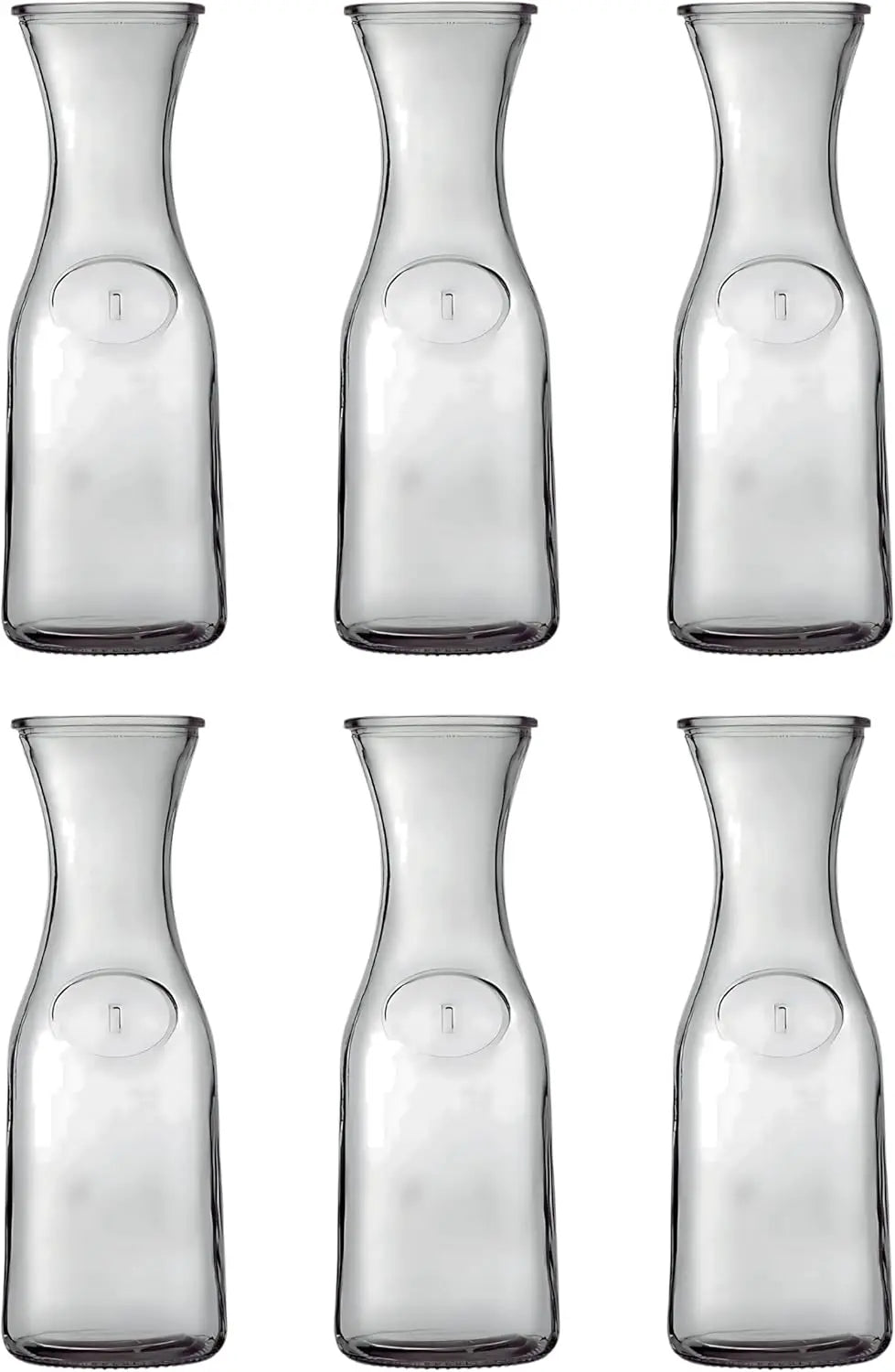 1-Liter Glass Carafe (33.8 oz / ~0.26 Gal) – Wide Mouth Water, Juice, Wine and Drink Jug, Clear Durable Glass ICE N COLD®