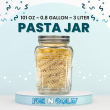 Load image into Gallery viewer, 3-Liter Glass Storage Jar – 0.79 Gallon, 101 Oz, with Brushed Aluminum Lid