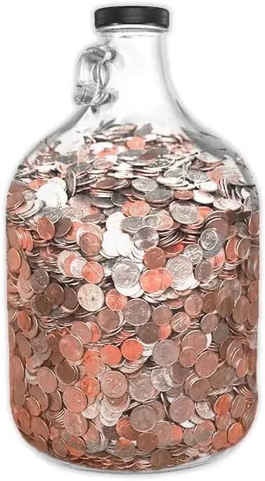 Oversized XL Glass Swear Jar with Lid, 5.2 Liter Money Saving Bank for Adults, Coin Collection Container (X-Large) ICE N COLD®