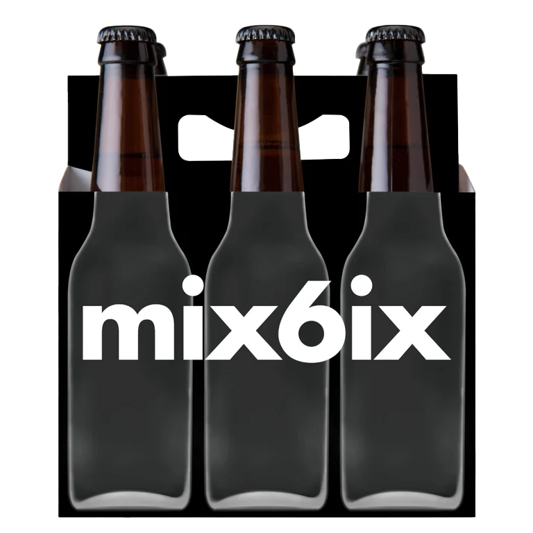 ICE N COLD® 6 Pack Cardboard Carriers - Black X-Ray Style - Made in USA - Safe & Easy Transport for 12oz Beer or Soda Bottles