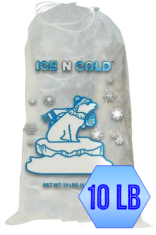 ICE N COLD® 10lb Ice Bags with Drawstring Closure | 41 mic Thickness | Portable Storage and Freezer Keeper
