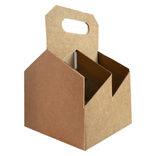 Load image into Gallery viewer, C-Store Packaging | 4 Pack Kraft Wine Carriers