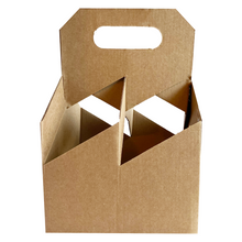 Load image into Gallery viewer, C-Store Packaging | 4 Pack Kraft Wine Carriers