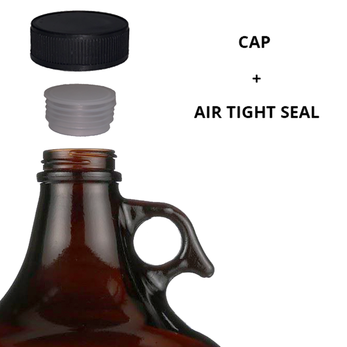 C-Store - 1 Gallon Amber Glass Growler, glass jug