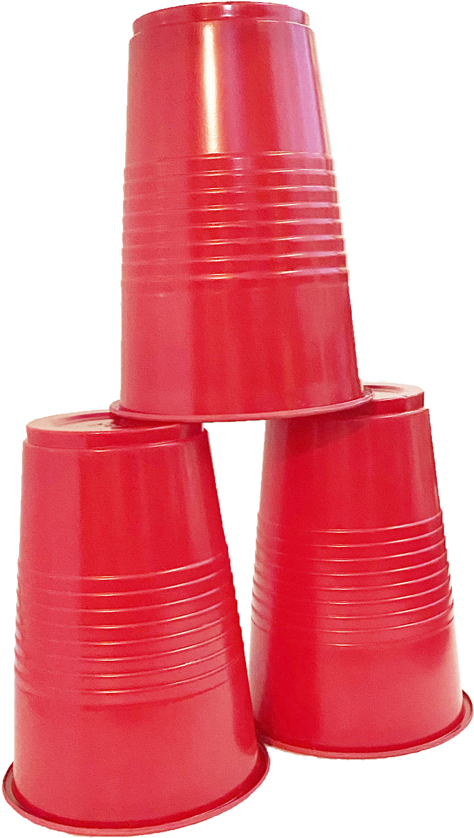 Stack Man [100 Pack - 16 oz.] Red Disposable Plastic Cups PET Red Disposable  16oz Plastic Cups - A World Of Deals