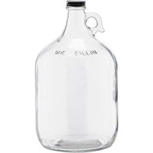 Load image into Gallery viewer, 1 Gallon (128oz) Glass Fermenting Jug with Handle, Black Polyseal Lid & Cap