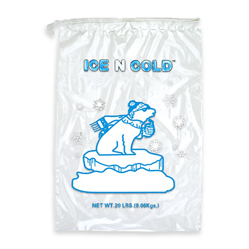 C-Store Packaging - Ice N Cold Drawstring Ice Bag