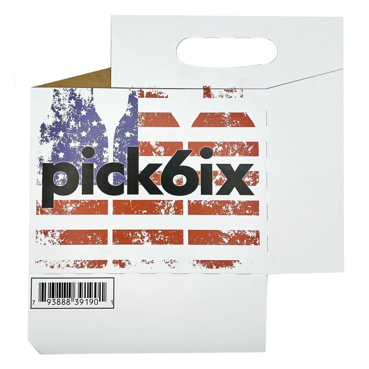 Jay's Import & Export | American Flag Pick 6 Cardboard Bottle Carrier