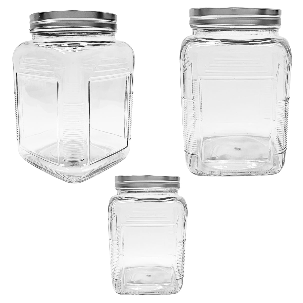 3-Liter Glass Storage Jar – 0.79 Gallon, 101 Oz, with Brushed Aluminum Lid