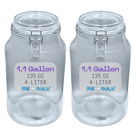 Airtight Glass Storage Jars with Clamp Lid – Food Storage Containers with Rubber Gasket Seal – Pantry & Kitchen Canisters for Dry Goods, Coffee, Sugar, Pasta – 0.4L to 4L Sizes
