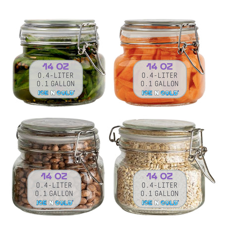 Airtight Glass Storage Jars with Clamp Lid – Food Storage Containers with Rubber Gasket Seal – Pantry & Kitchen Canisters for Dry Goods, Coffee, Sugar, Pasta – 0.4L to 4L Sizes
