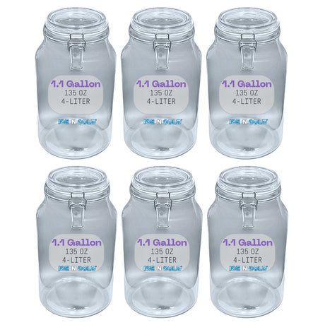 Airtight Glass Storage Jars with Clamp Lid – Food Storage Containers with Rubber Gasket Seal – Pantry & Kitchen Canisters for Dry Goods, Coffee, Sugar, Pasta – 0.4L to 4L Sizes