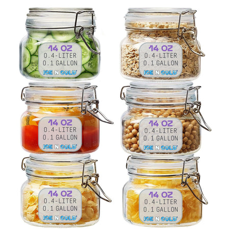 Airtight Glass Storage Jars with Clamp Lid – Food Storage Containers with Rubber Gasket Seal – Pantry & Kitchen Canisters for Dry Goods, Coffee, Sugar, Pasta – 0.4L to 4L Sizes