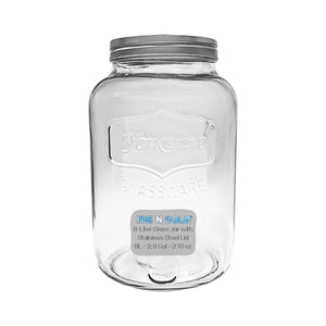 Large Glass Jar in 8 liter and 4 liter- Clear Wide Mouth Container for Storage, Kitchen, Pantry, and Laundry