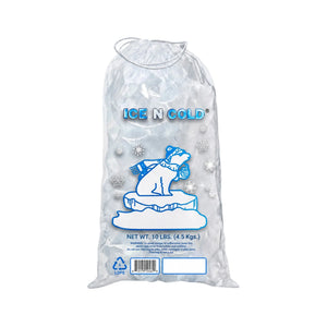 10lb Ice Bags with Cotton String Drawstring – 41 Micron Heavy Duty Commercial Food Grade LDPE, BPA-Free, Freezer Safe Plastic, 11" x 19", UPC Barcode & Store ID, Bolsas Hielo, Bolsas Para Hielo, Ice Cube Machine Storage Bag – Wholesale ICE N COLD®