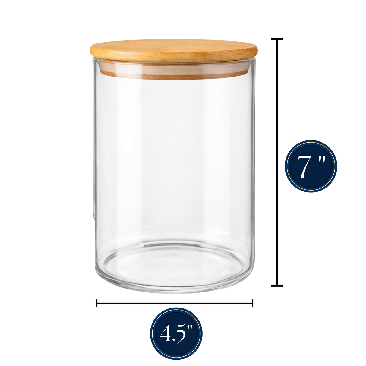 Borosilicate Glass Storage Canisters with Bamboo Lids - Airtight Pantry Jars for Flour, Sugar, Rice, Pasta, Coffee & Candles - Clear Kitchen Containers