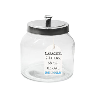 2-Liter, Half Gallon Glass Jar with Silver Steel Lid – for Kitchen, Pantry, & Laundry Items | Storage for Cookies, Flour, Pasta, Laundry Pods