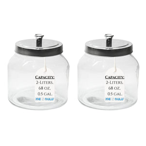 2-Liter, Half Gallon Glass Jar with Silver Steel Lid – for Kitchen, Pantry, & Laundry Items | Storage for Cookies, Flour, Pasta, Laundry Pods