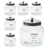 2-Liter, Half Gallon Glass Jar with Silver Steel Lid – for Kitchen, Pantry, & Laundry Items | Storage for Cookies, Flour, Pasta, Laundry Pods
