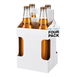 4pk Cardboard Carrier (White, Label View) - 12oz Bottles & Cans (Copy) ICE N COLD®