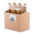 6pk Cardboard Carrier Kraft 12oz - 16oz Bottles & Cans 8x7x5 for Convenience Store, Eco Friendly, Moisture & Humidity Resistant | High Quality 18 Point Wet Board Strength (6 Pack) ICE N COLD®