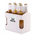 6pk Cardboard Carrier White Die-Cut 12oz - 16oz Bottles 8x7x5 for Convenience Store, Eco-Friendly, Moisture & Humidity Resistant, High Quality 18 Point Wet Board Strength (6 Pack) ICE N COLD®