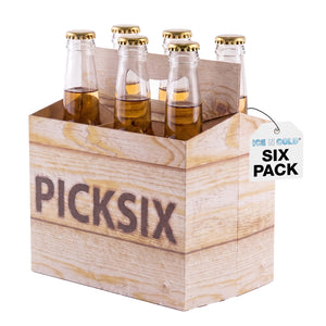 6pk Crate Cardboard Bottle Holder (Brown Crate Pick Six) 12oz Bottles & Cans | Made In USA ICE N COLD®